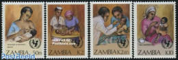 Zambia 1988 Children Survival 4v, Mint NH, Health - History - Health - Unicef - Zambia (1965-...)