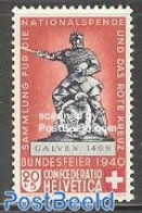 Switzerland 1940 Pro Patria Colour Variation 1v, Mint NH, Art - Sculpture - Unused Stamps