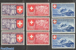 Switzerland 1939 National Exposition 9v (German/French/Italian), Unused (hinged), History - Sport - Coat Of Arms - Mou.. - Ongebruikt
