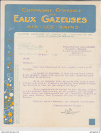 Fixe Lettre En-tête Cie Générale Des Eaux Gazeuses Aix Les Bains 23 Décembre 1930 - Alimentos