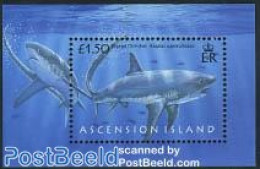 Ascension 2008 Sharks S/s, Mint NH, Nature - Fish - Vissen