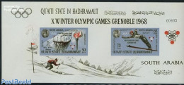 Aden 1967 Olympic Winter Games S/s Imperforated, Mint NH, Sport - Olympic Winter Games - Skiing - Ski
