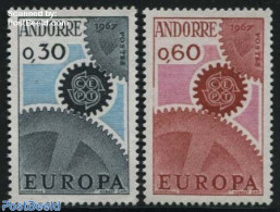 Andorra, French Post 1967 Europa CEPT 2v, Unused (hinged), History - Europa (cept) - Unused Stamps