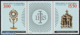 Andorra, French Post 1997 Religious Art 2v+tab [:T:], Mint NH, Religion - Religion - Art - Art & Antique Objects - Unused Stamps
