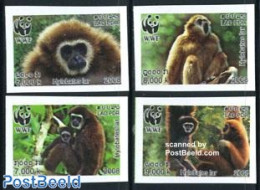 Laos 2008 WWF, Monkeys 4v Imperforated, Mint NH, Nature - Animals (others & Mixed) - Monkeys - World Wildlife Fund (WWF) - Laos