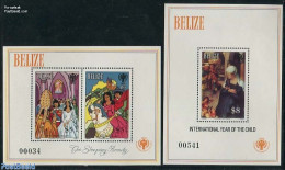 Belize/British Honduras 1980 Year Of The Child 2 S/s, Mint NH, Various - Year Of The Child 1979 - Art - Fairytales - Contes, Fables & Légendes