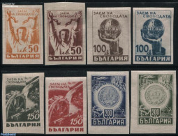 Bulgaria 1945 Liberation 8v Imperforated, Mint NH, Various - Mills (Wind & Water) - Money On Stamps - Ungebraucht