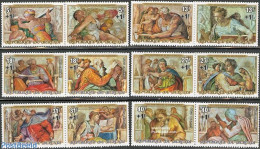 Burundi 1975 Christmas 6x2v [:], Mint NH, Religion - Christmas - Religion - Art - Michelangelo - Paintings - Noël