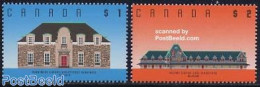 Canada 1989 Architecture 2v, Mint NH, Transport - Railways - Art - Architecture - Libraries - Ungebraucht