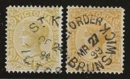 Victoria    .   SG    .   299  2x    .   O      .     Cancelled - Used Stamps