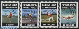Costa Rica 1980 Olympic Games Moscow 4v, Mint NH, Sport - Baseball - Cycling - Football - Olympic Games - Swimming - Baseball