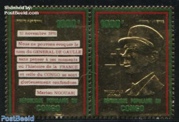 Congo Republic 1971 Charles De Gaulle 2v Gold [:], Mint NH, History - Politicians - Otros & Sin Clasificación