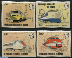 Congo Republic 1982 Trains 4v, Mint NH, Transport - Railways - Eisenbahnen