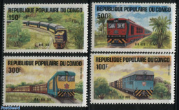 Congo Republic 1984 Locomotives 4v, Mint NH, Transport - Railways - Trains