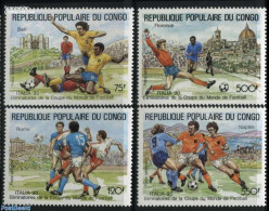 Congo Republic 1989 Football Games 1990 Italy 4v, Mint NH, Sport - Football - Other & Unclassified