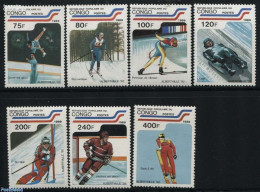 Congo Republic 1989 Olympic Winter Games Albertville 7v, Mint NH, Sport - Ice Hockey - Olympic Winter Games - Skating .. - Hockey (sur Glace)