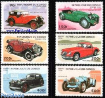 Congo Republic 1996 Automobiles 6v (Aston Martin,Morris,MG,Alvis,SS,Ar, Mint NH, Transport - Automobiles - Voitures