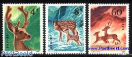 China People’s Republic 1980 Fauna 3v, Mint NH, Nature - Transport - Animals (others & Mixed) - Deer - Fire Fighters.. - Unused Stamps