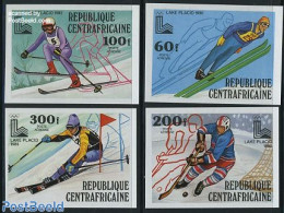 Central Africa 1980 Winter Olympic Games 4v Imperforated, Mint NH, Sport - Ice Hockey - Olympic Winter Games - Skiing - Jockey (sobre Hielo)