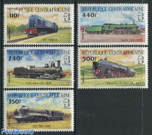 Central Africa 1984 Locomotives 5v, Mint NH, Transport - Railways - Eisenbahnen