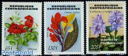 Central Africa 1984 Flowers 3v, Mint NH, Nature - Flowers & Plants - Centrafricaine (République)