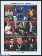 Central Africa 1998 J.F. Kennedy 9v M/s, Mint NH, History - American Presidents - Zentralafrik. Republik
