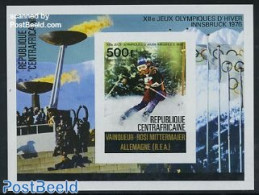 Central Africa 1976 Winter Olympic Games S/s Imperforated, Mint NH, Sport - Olympic Winter Games - Skiing - Skiing