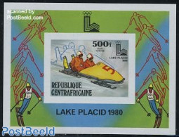 Central Africa 1980 Winter Olympic Games S/s Imperforated, Mint NH, Sport - (Bob) Sleigh Sports - Olympic Winter Games - Invierno