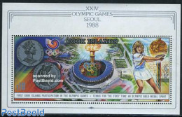 Cook Islands 1988 Olympic Games Seoul S/s, Mint NH, Sport - Various - Olympic Games - Tennis - Money On Stamps - Tennis