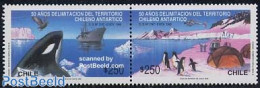 Chile 1990 Antarctica 2v [:], Mint NH, Nature - Science - Transport - Birds - Penguins - Sea Mammals - The Arctic & An.. - Elicotteri