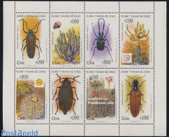 Chile 1995 Insects, Cactus 8v M/s, Mint NH, Nature - Cacti - Flowers & Plants - Insects - Cactus