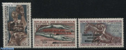 Cameroon 1972 Olympic Winners Munich 3v, Mint NH, Nature - Sport - Horses - Boxing - Olympic Games - Swimming - Pugilato