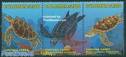 Colombia 1999 Sea Turtles 3v [::], Mint NH, Nature - Reptiles - Turtles - Colombie