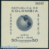 Colombia 1950 UPU Anniversary S/s, Mint NH, Various - Maps - Aardrijkskunde