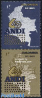 Colombia 2004 60 Years ANDI 2v [:], Mint NH, Various - Maps - Géographie