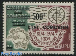Comoros 1975 UPU Anniv. 2v, Overprints (black And Red), Mint NH, U.P.U. - U.P.U.