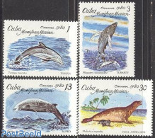 Cuba 1980 Sea Mammals 4v, Mint NH, Nature - Sea Mammals - Ongebruikt