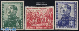 Germany, DDR 1951 Chinese Friendship 3v, Mint NH, History - Politicians - Neufs