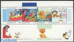 Denmark 2002 Comics S/s, Mint NH, Nature - Transport - Penguins - Ships And Boats - Art - Comics (except Disney) - Unused Stamps