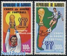 Djibouti 1978 Football Games Argentina 2v, Mint NH, Sport - Various - Football - Sport (other And Mixed) - Maps - Géographie