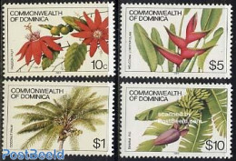 Dominica 1984 Flowers 4v With Year 1984, Mint NH, Nature - Flowers & Plants - Dominikanische Rep.