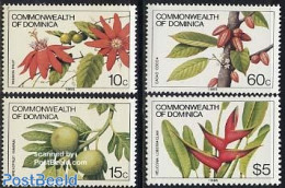 Dominica 1985 Flowers 4v With Year 1985, Mint NH, Nature - Flowers & Plants - Dominicaine (République)