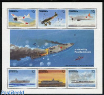 Dominica 1995 End Of World War II 6v M/s, Mint NH, History - Transport - World War II - Aircraft & Aviation - WO2