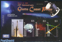 Dominica 2006 Giotto Comet Probe 4v M/s, Mint NH, Transport - Space Exploration - República Dominicana