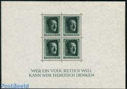 Germany, Empire 1937 Hitler S/s, Perforated, Mint NH, History - Politicians - Blokken