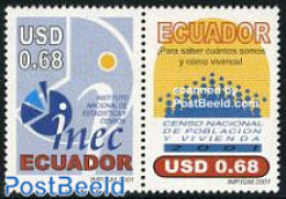 Ecuador 2001 National Census 2v [:], Mint NH, Science - Statistics - Non Classés