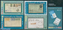 Ecuador 2003 Guayaquil & Philately 5v (1v+2x[:]), Mint NH, Stamps On Stamps - Postzegels Op Postzegels