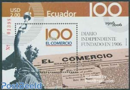 Ecuador 2005 100 Years El Comercio S/s, Mint NH, History - Newspapers & Journalism - Ecuador