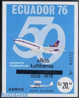 Ecuador 1976 Lufthansa S/s, Mint NH, History - Transport - Equateur