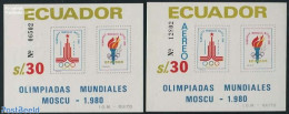 Ecuador 1980 Olympic Games 2 S/s, Mint NH, Sport - Olympic Games - Equateur